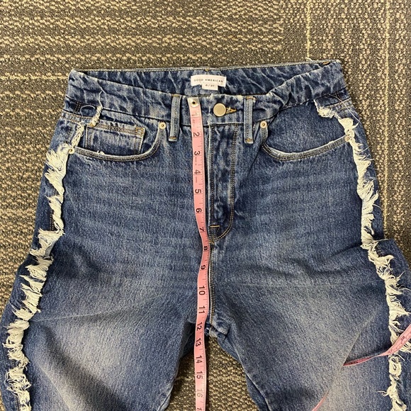 Good American Good Boy Side Fray High Waisted Jeans Size 4/27 - Picture 10 of 13
